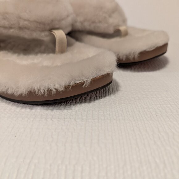 OLUKAI Kipe'a Heu Wool Shearling Fuzzy Slipper Sandals 10 Fuzzy Soft All-Year - Picture 5 of 12
